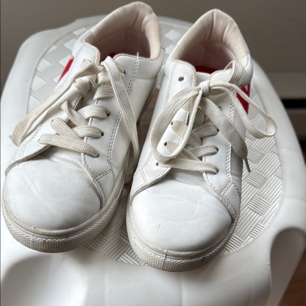 White and Red Casual Sneakers